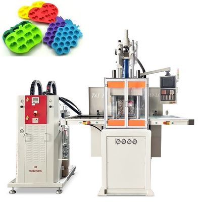 Máy đúc phun silicone LSR dọc cho khuôn khối băng silicone với slide kép