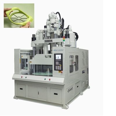 Máy đúc phun thẳng đứng 120 tấn bàn làm việc thấp bàn quay để làm splitter trái cây